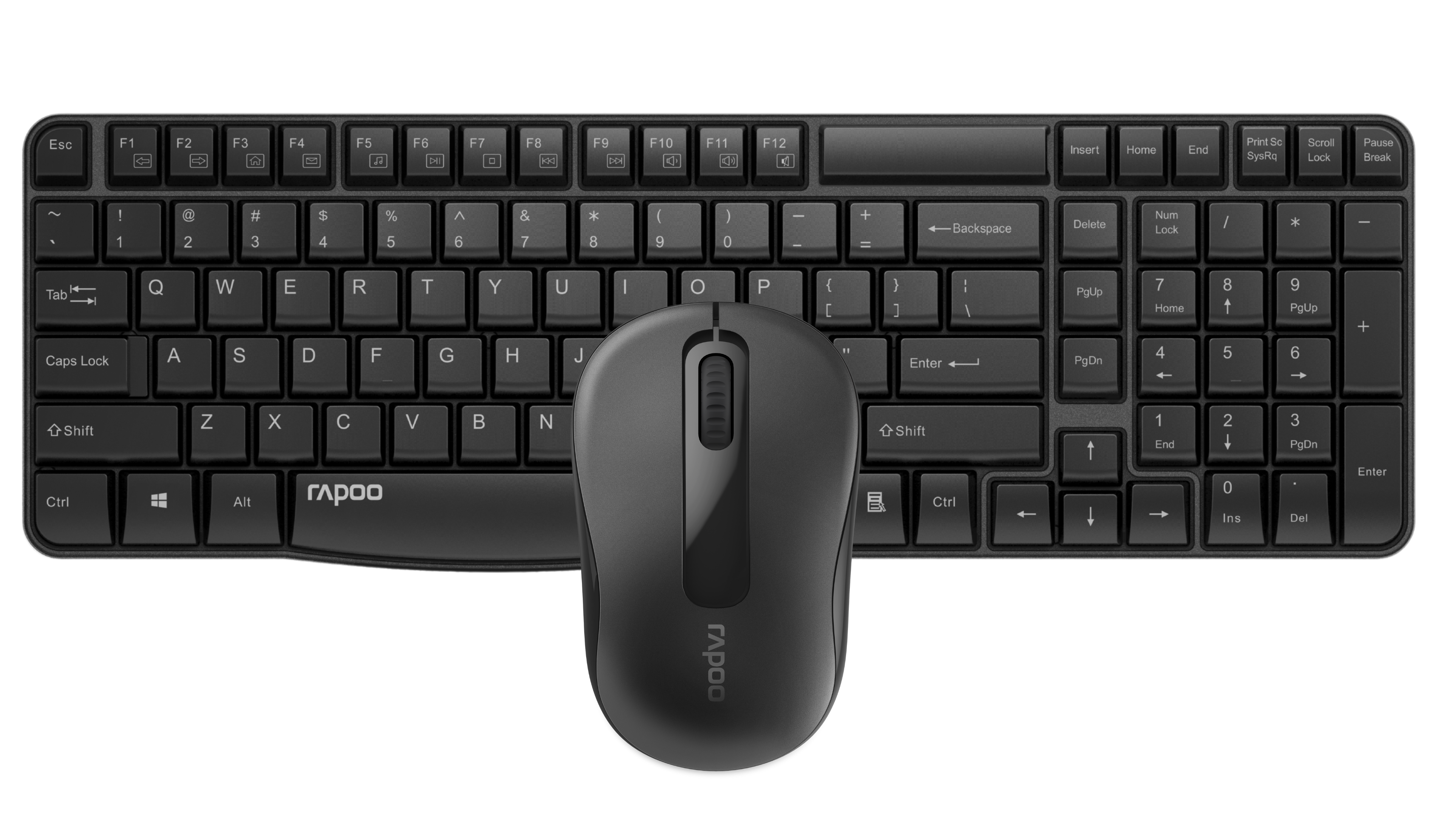 Rapoo Keyboard Mouse Combo Wireless Black (X1800S)